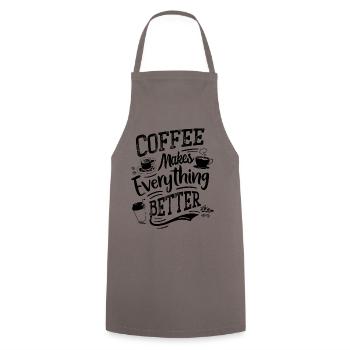 Coffee Sayings Barista Humor - Cooking Apron - grey - Front - AI Model Male 185 dark (185cm)