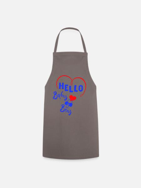 Hello Baby Boy - Kochschürze - Grau