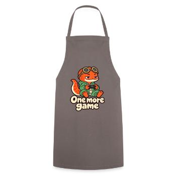 Sleepy Gamer Salamander – Noch ein Spiel - Kochschürze - Grau - Vorne - AI Model Male 185 dark (185cm)