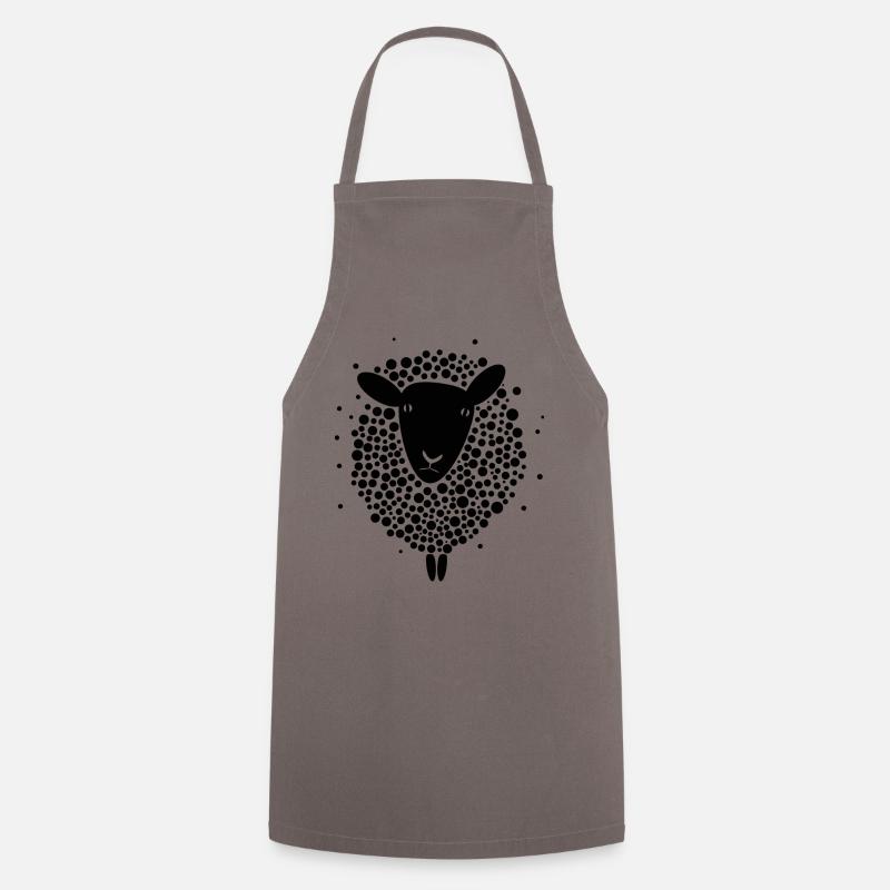 Mouton noir - Tablier de cuisine - gris