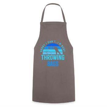 Busy Throwing Bags Cornhole Squad Hobby Sports - Cooking Apron - grey - Front - AI Model Male 185 dark (185cm)