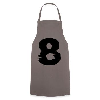 8 Number - Cooking Apron - grey - Front - AI Model Male 185 dark (185cm)