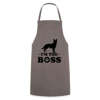 I am The Boss Dog Dog Owners Chef Dog Funny - Cooking Apron - grey - Front - AI Model Male 185 dark (185cm)
