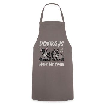 Donkeys Make Me Smile Mule Farm Animal - Cooking Apron - grey - Front - AI Model Male 185 dark (185cm)