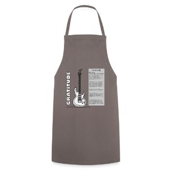 Gratitude, attitude de jouer de la gratte - Tablier de cuisine - gris - Devant - AI Model Male 185 dark (185cm)