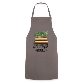 There Is No Such Thing As Too Many Books - Cooking Apron - grey - Front - AI Model Male 185 dark (185cm)