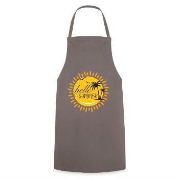 Hello summer, The sun's smile - Cooking Apron - grey - Front - AI Model Male 185 dark (185cm)