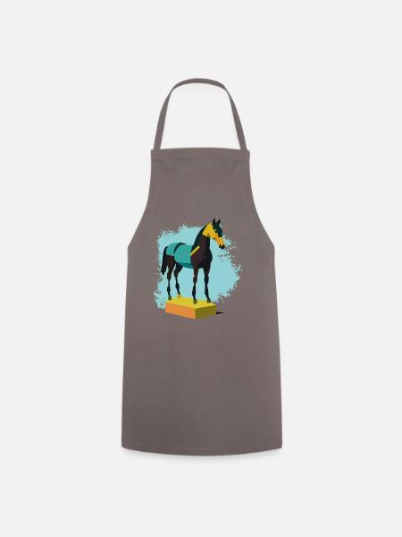 Horse - Cooking Apron - grey