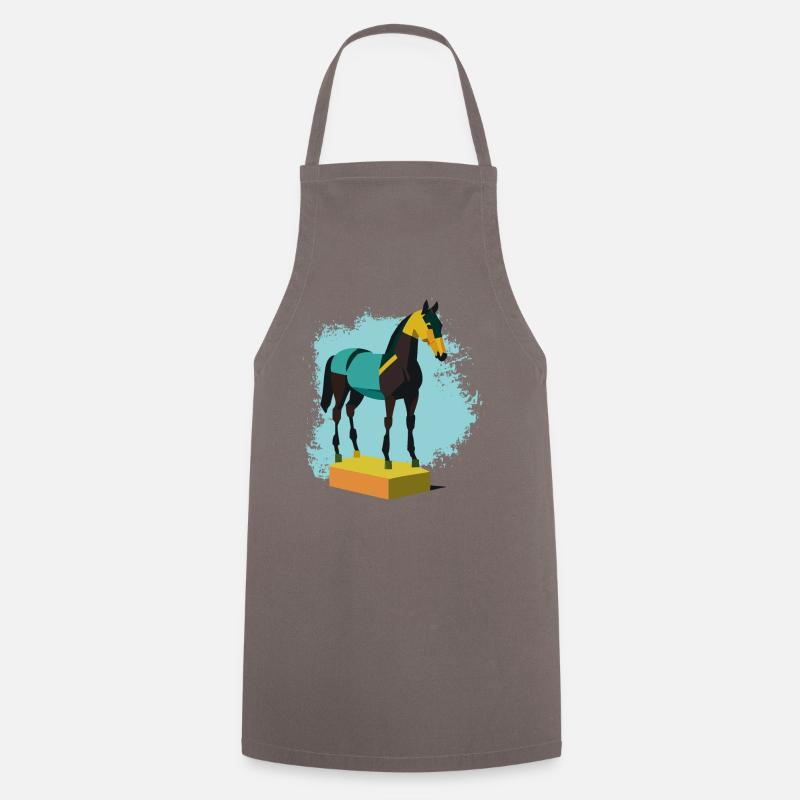 Horse - Cooking Apron - grey