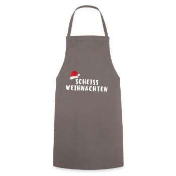 Scheiss Weihnachten - Kochschürze - Grau - Vorne - AI Model Male 185 dark (185cm)