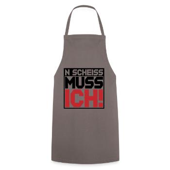 N Scheiss muss ich | Farben änderbar - Kochschürze - Grau - Vorne - AI Model Male 185 dark (185cm)