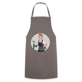 Welder outfit for welders - Cooking Apron - grey - Front - AI Model Male 185 dark (185cm)