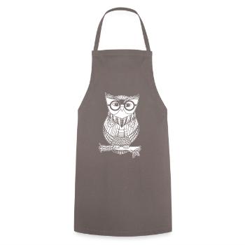nerd eule nachtvogel geek nerdy geschenk shirt - Kochschürze - Grau - Vorne - AI Model Male 185 dark (185cm)