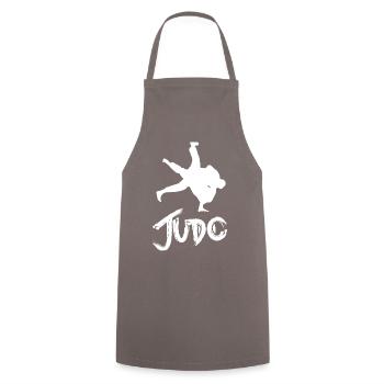Judo - Kochschürze - Grau - Vorne - AI Model Male 185 dark (185cm)