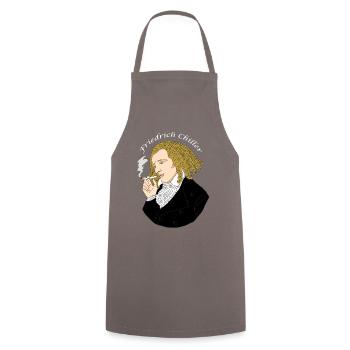 Friedrich Schiller Cannabis Weed Poet Chiller - Kochschürze - Grau - Vorne - AI Model Male 185 dark (185cm)