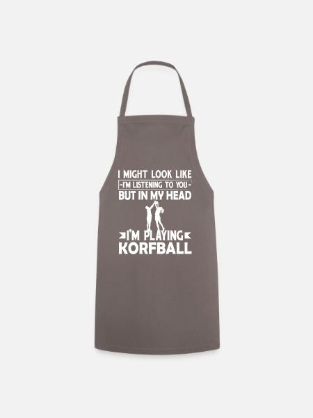 Korfball Gift Idea Funny saying - Cooking Apron - grey