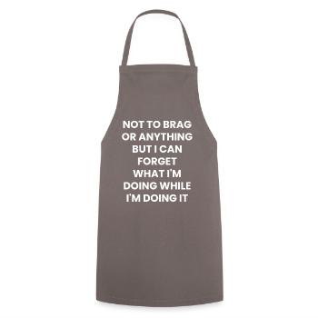 Funny sayings sarcasm irony gift - Cooking Apron - grey - Front - AI Model Male 185 dark (185cm)