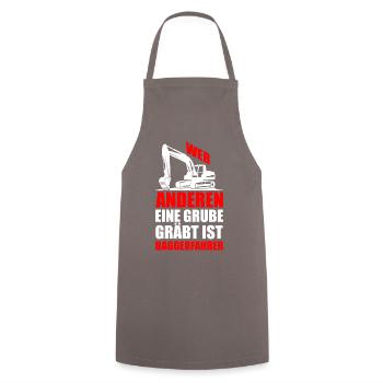 Lustiger Spruch Bagger Baggern Geschenkidee - Kochschürze - Grau - Vorne - AI Model Male 185 dark (185cm)