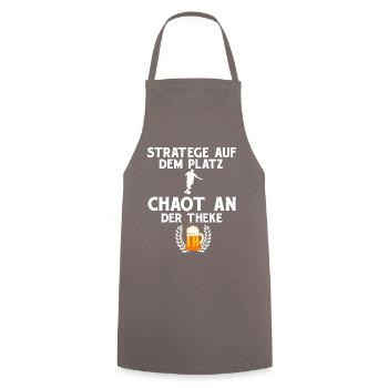 Fußball Team Bier Mannschaft Lustige Sprüche - Kochschürze - Grau - Vorne - AI Model Male 185 dark (185cm)
