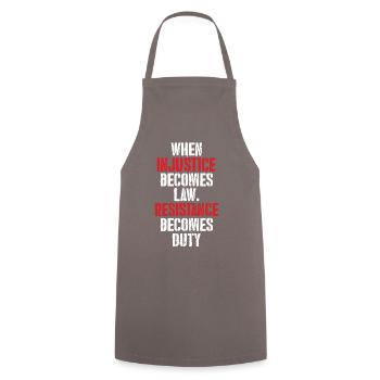 Cadeau de démonstration de la Résistance Revolution - Tablier de cuisine - gris - Devant - AI Model Male 185 dark (185cm)