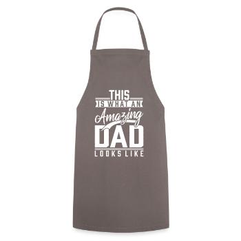 Father Dad Daddy Dad saying gift idea - Cooking Apron - grey - Front - AI Model Male 185 dark (185cm)