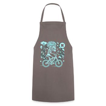 Vélo squelette bike totenkopf cadeau - Tablier de cuisine - gris - Devant - AI Model Male 185 dark (185cm)