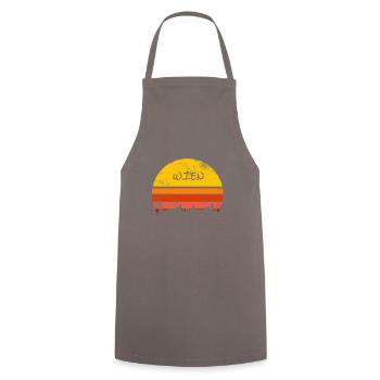 Cadeau rétro de voyage Vienne Vienne - Tablier de cuisine - gris - Devant - AI Model Male 185 dark (185cm)