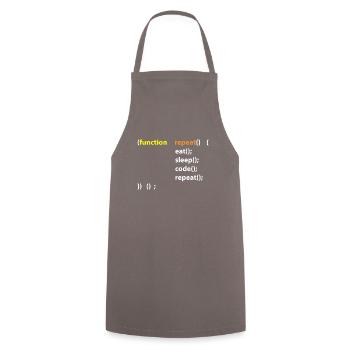 Code Eat Sleep Repeat Hacker IT Gift - Cooking Apron - grey - Front - AI Model Male 185 dark (185cm)
