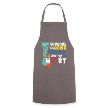 Down Syndrom Socke Herz Liebe Geschenk - Kochschürze - Grau - Vorne - AI Model Male 185 dark (185cm)