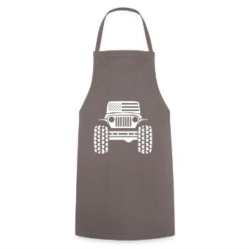 Amerikanischer Geländewagen Geschenk - Kochschürze - Grau - Vorne - AI Model Male 185 dark (185cm)