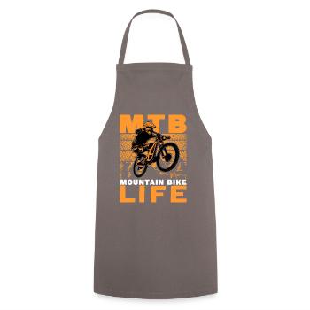 MTB Mountain Bike Life - Cooking Apron - grey - Front - AI Model Male 185 dark (185cm)