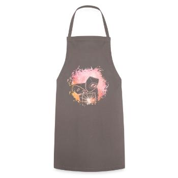Welder Retro - Cooking Apron - grey - Front - AI Model Male 185 dark (185cm)