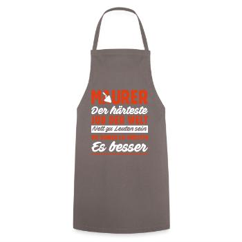 Maurer Lustige Sprüche - Kochschürze - Grau - Vorne - AI Model Male 185 dark (185cm)
