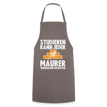 Studieren kann jeder Maurer werden nur die Besten - Kochschürze - Grau - Vorne - AI Model Male 185 dark (185cm)