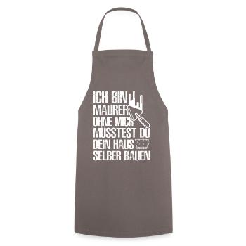 Maurer Lustige Sprüche - Kochschürze - Grau - Vorne - AI Model Male 185 dark (185cm)