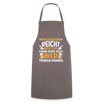 Lustiger Sprüche Maurer Bier - Kochschürze - Grau - Vorne - AI Model Male 185 dark (185cm)