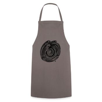 Wirbel Vortex abstrakt transparent - Kochschürze - Grau - Vorne - AI Model Male 185 dark (185cm)