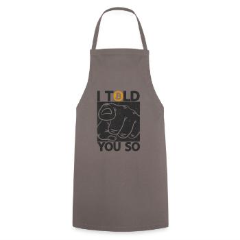 Je vous ai dit BTC Bitcoin cadeau drôle - Tablier de cuisine - gris - Devant - AI Model Male 185 dark (185cm)