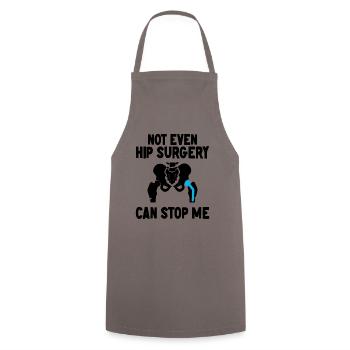 Rétablissement Nouvelle hanche OP Opération Rengaine - Tablier de cuisine - gris - Devant - AI Model Male 185 dark (185cm)
