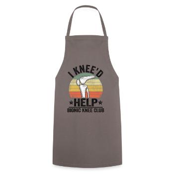 I Knee'd Help Bionic Knee Club Surgery Replacement - Cooking Apron - grey - Front - AI Model Male 185 dark (185cm)