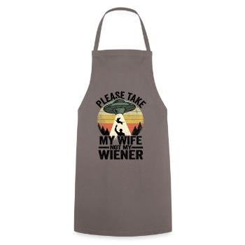 Teckel papa maître teckel propriétaire blaireau - Tablier de cuisine - gris - Devant - AI Model Male 185 dark (185cm)