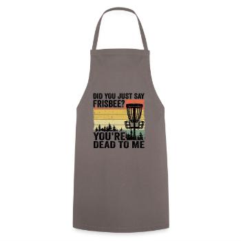 Disc Golf Sort Vintage Disc Golfer cadeau - Tablier de cuisine - gris - Devant - AI Model Male 185 dark (185cm)