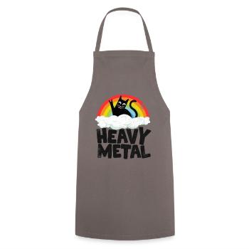 Heavy Metal Katze Regenbogen Retro Death Metal - Kochschürze - Grau - Vorne - AI Model Male 185 dark (185cm)
