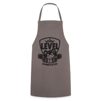 Level 18 Complete Birthday Gift 18 Years - Cooking Apron - grey - Front - AI Model Male 185 dark (185cm)