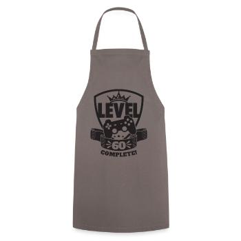 Level 60 Complete Birthday Gift 60 Years - Cooking Apron - grey - Front - AI Model Male 185 dark (185cm)