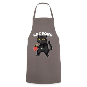 Tennis de Table Chat Ping-Pong Tenue Cat Pong - Tablier de cuisine - gris - Devant - AI Model Male 185 dark (185cm)