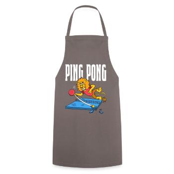 Ping Pong Lion Table Tennis Lion Outfit - Tablier de cuisine - gris - Devant - AI Model Male 185 dark (185cm)