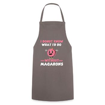 Drôle de macaron et jeu de mots beignet - Tablier de cuisine - gris - Devant - AI Model Male 185 dark (185cm)