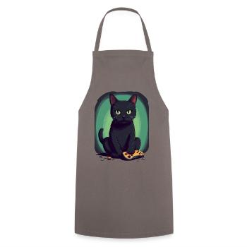 Gamer Black Cat Gaming Bombay Cats Gambler - Cooking Apron - grey - Front - AI Model Male 185 dark (185cm)