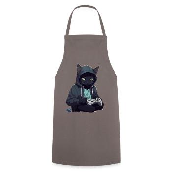 Gamer Black Cat Gaming Bombay Cats Gambler - Tablier de cuisine - gris - Devant - AI Model Male 185 dark (185cm)
